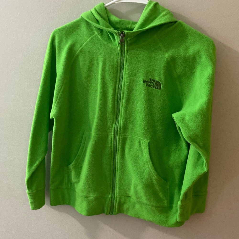 The North Face Kids Medium Vibrant Green Zip-Up Hoodie